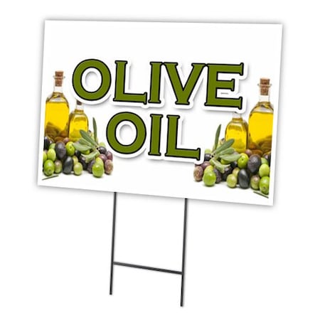 Signmission Olive Oil Yard Sign & Stake outdoor plastic coroplast window, C-2436 Olive Oil C-2436 Olive Oil